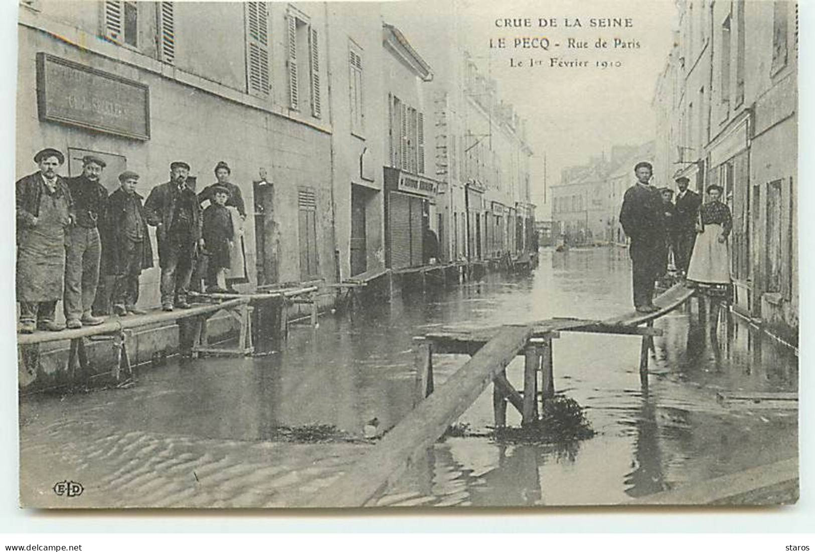 LE PECQ - Crue De La Seine - Rue De Paris - Le 1er Février 1910 - Le Pecq