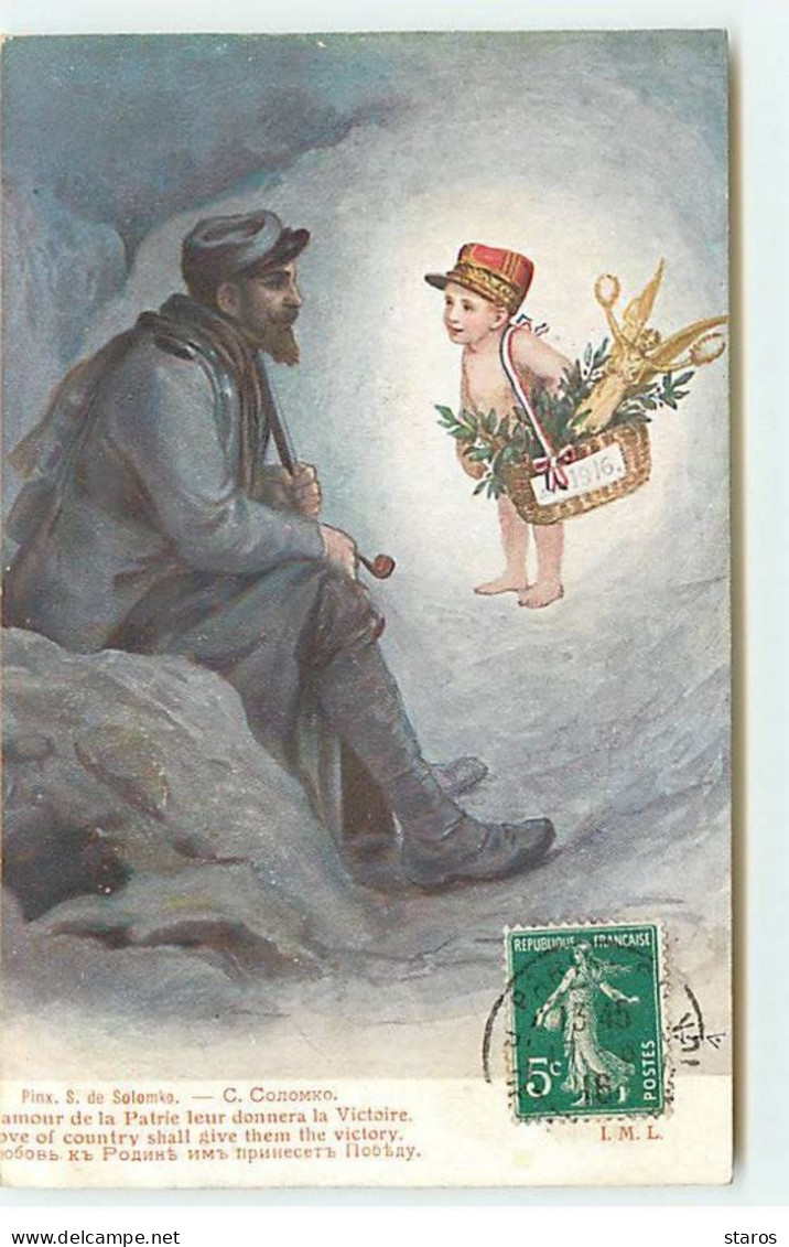 Illustrateur - S. Solomko - Guerre Européenne De 1914-1915 - L'Amour De La Patrie Leur Donnera La Victoire - Edit Lapina - Solomko, S.