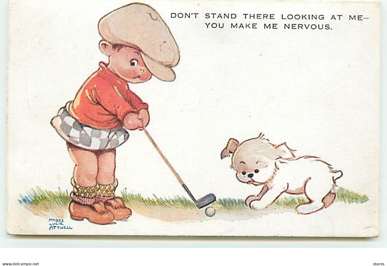 Golf - Mabel Lucie Attwell - Don't Stand There Looking At Me You Make Me Nervous - Golf