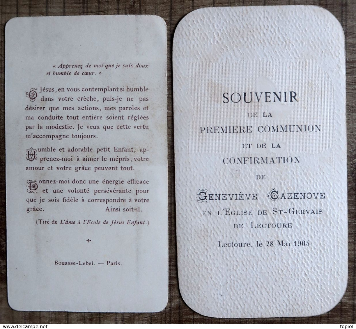 2 Images Pieuses (1ère Communion 1905) - Devotion Images