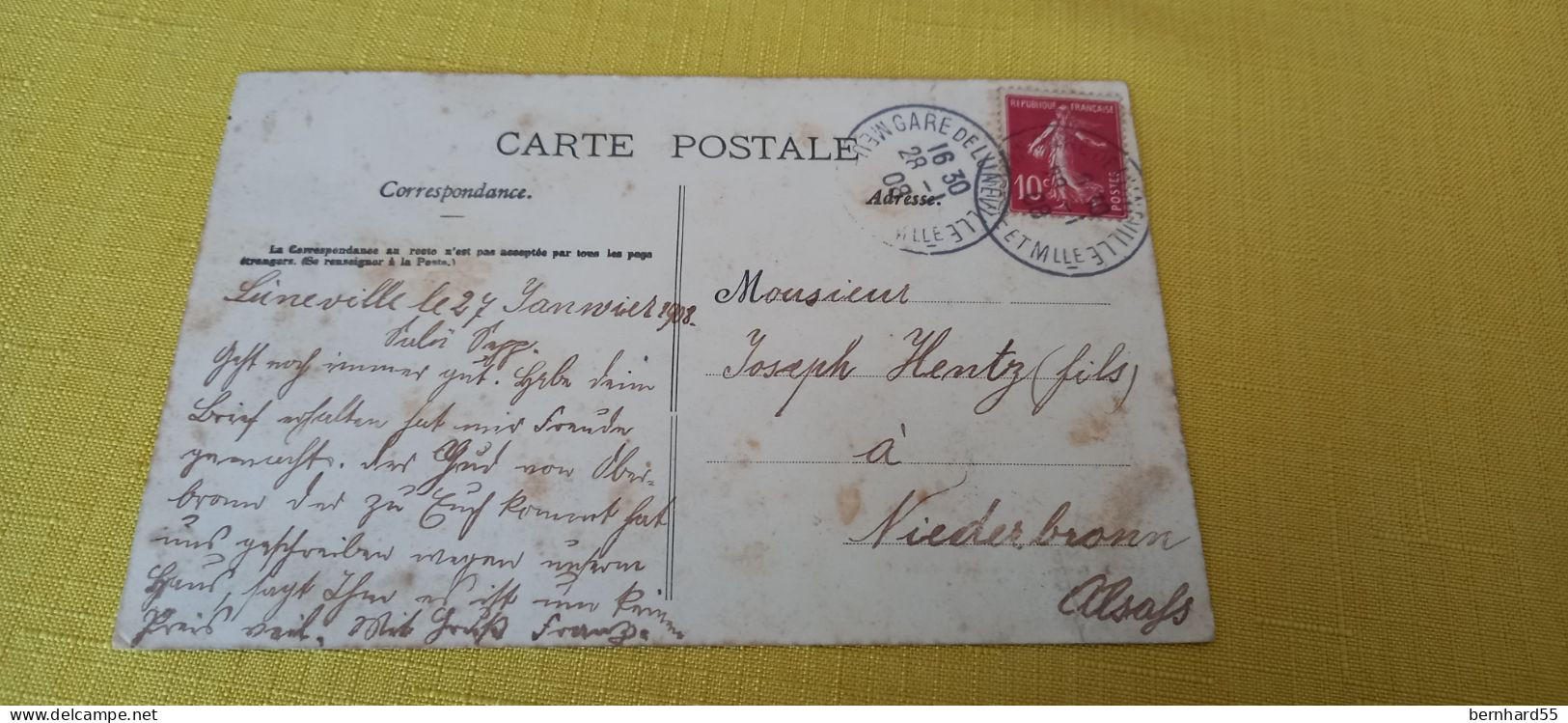 Einville La Grande Rue  Hotel De La Gare  - Postalisch Gelaufen 1908 Schwarz/weiß - Other & Unclassified