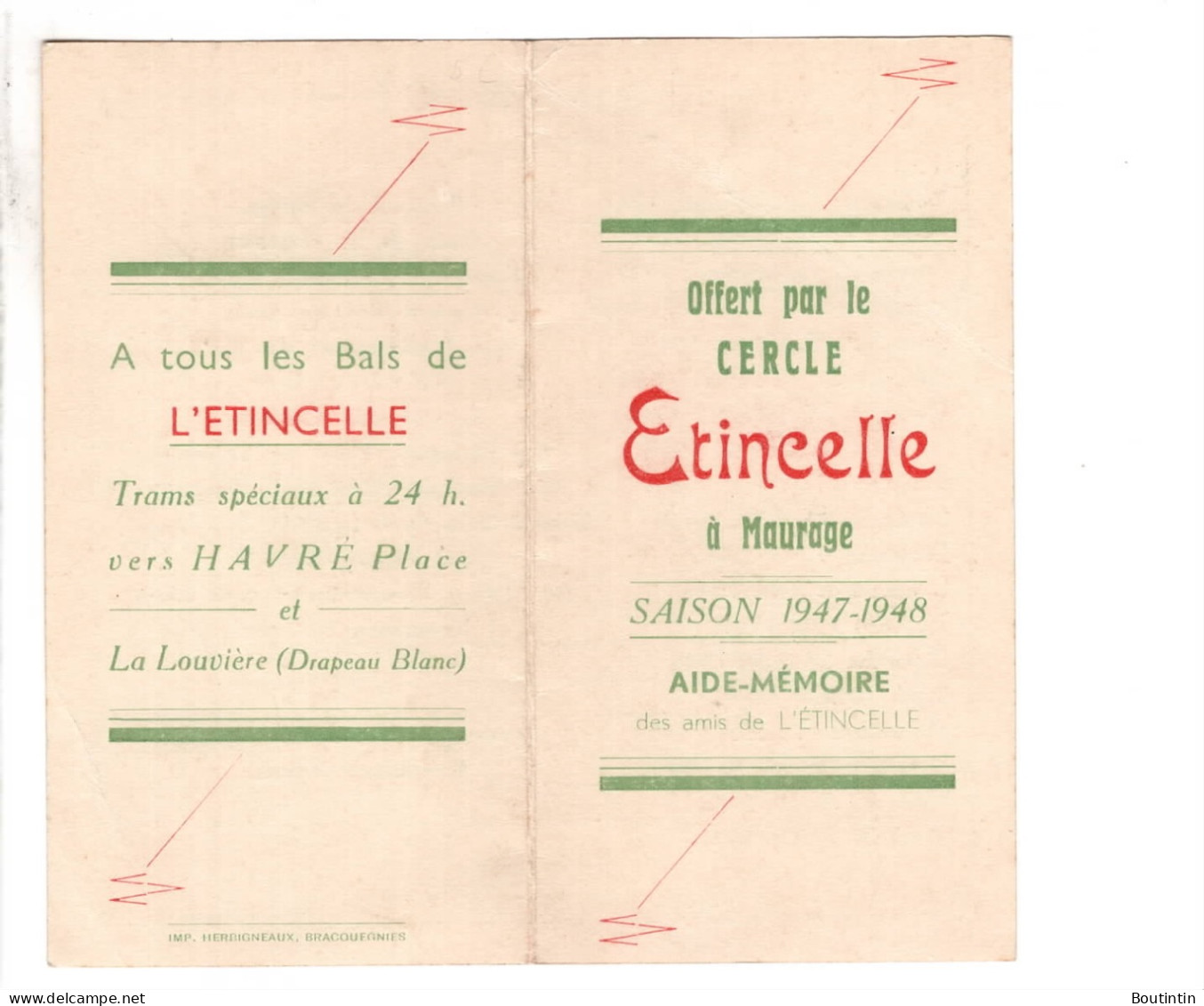 Maurage L'Etincelle Programmes Des Bals 1947 - 1948 - La Louviere