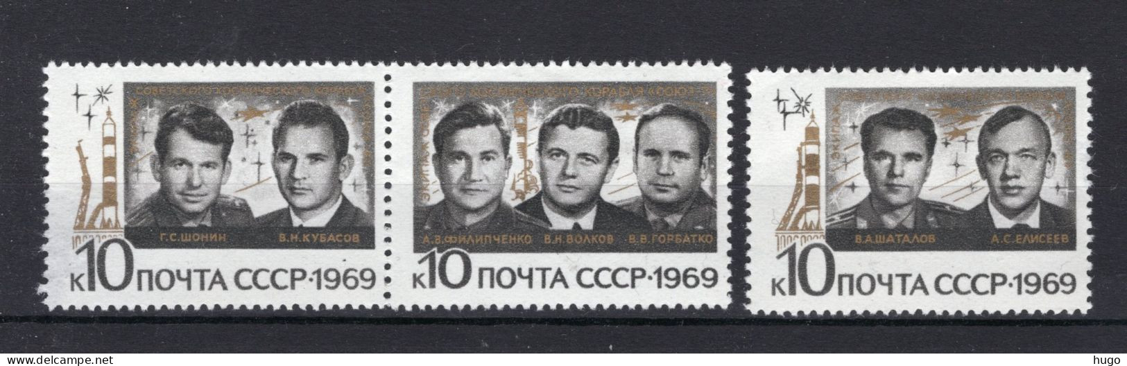 RUSLAND Yt. 3542/3544 MH 1969 - Unused Stamps