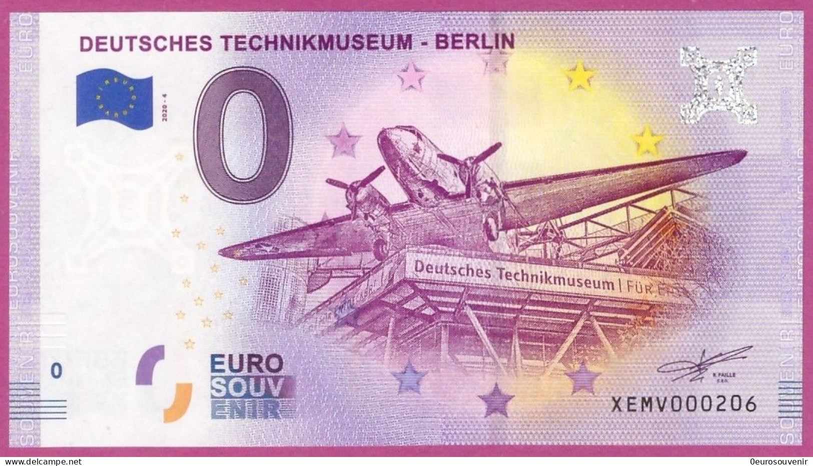 0-Euro XEMV 04 2020 DEUTSCHES TECHNIKMUSEUM - BERLIN - TRANSPORTFLUGZEUG - Essais Privés / Non-officiels