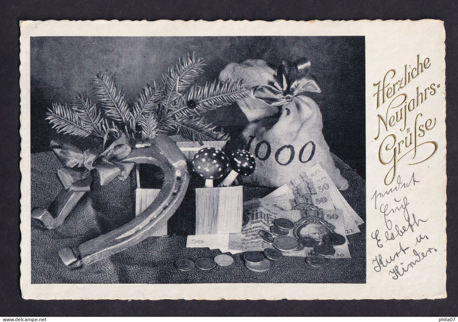 Herzliche Neujahrs - Grusse / Postcard Circulated, 2 Scans - New Year