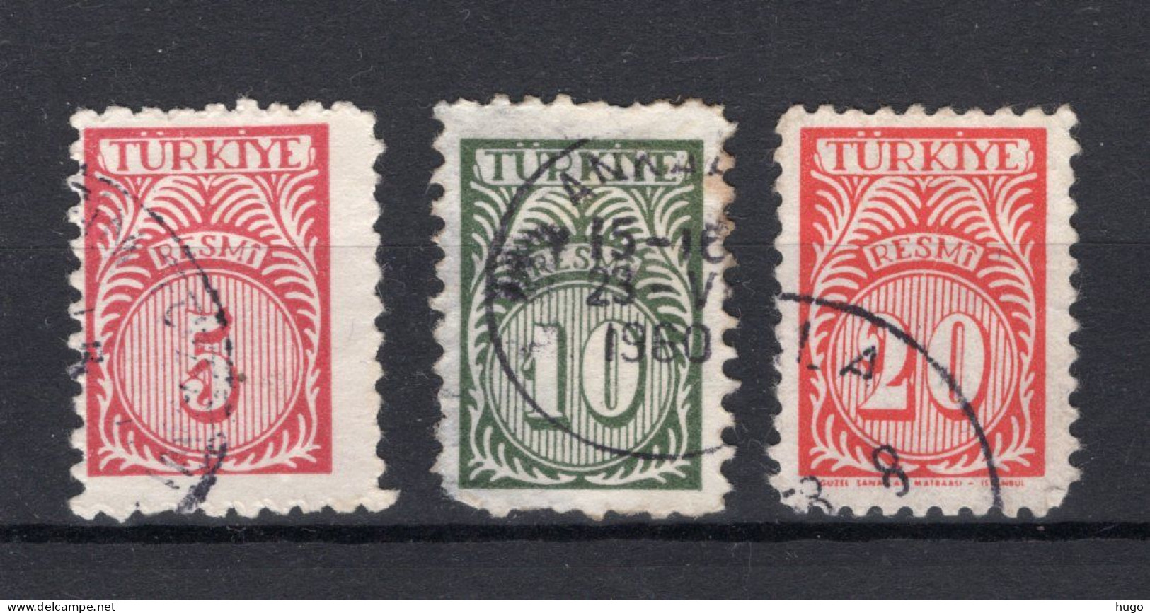 TURKIJE Yt. S56/58° Gestempeld Dienstzegel 1959 - Timbres De Service