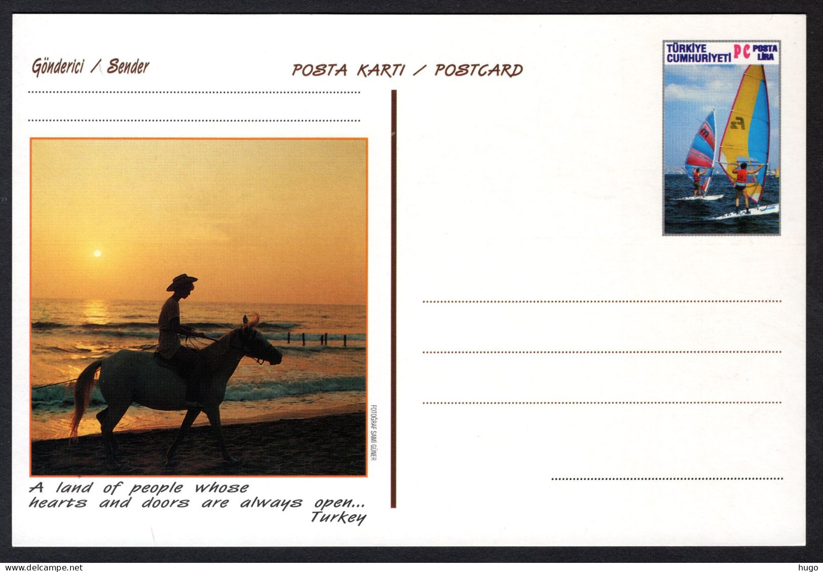 TURKIJE Briefkaart Tourisme - Horserider 1999 - Entiers Postaux