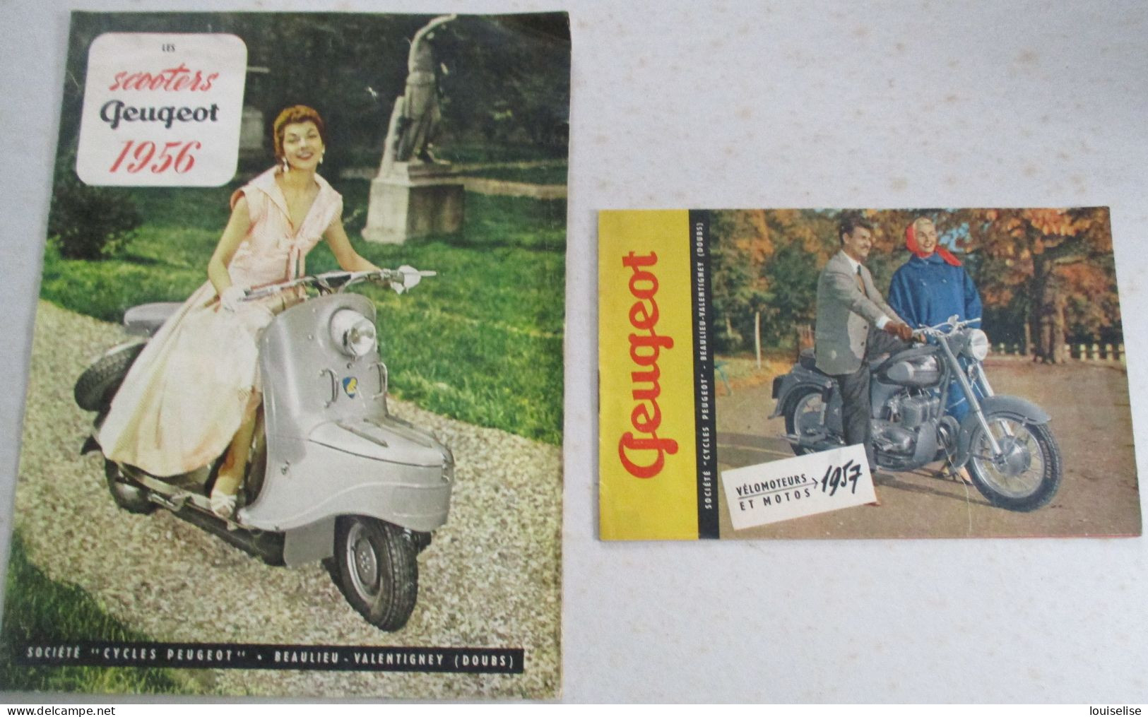 LOT 2  PUBLICITES MOTOS  SCOOTERS PEUGEOT  1956  1957 - Affiches