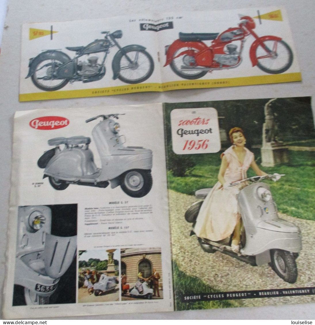 LOT 2  PUBLICITES MOTOS  SCOOTERS PEUGEOT  1956  1957 - Posters