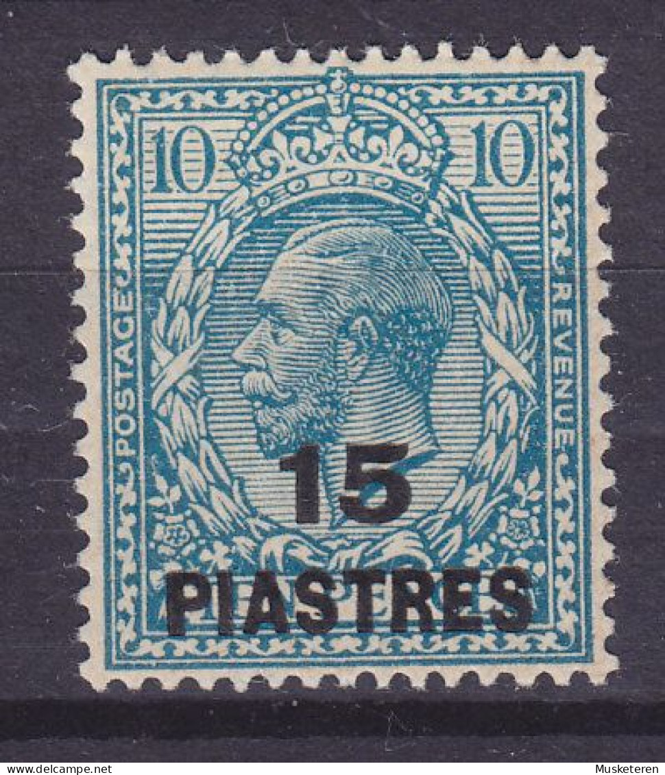 British Levant 1921 Mi. 50, 15 Pia Auf 10p. König King George V. Overprinted Aufdruck Surchargé, MH* - Levant Britannique