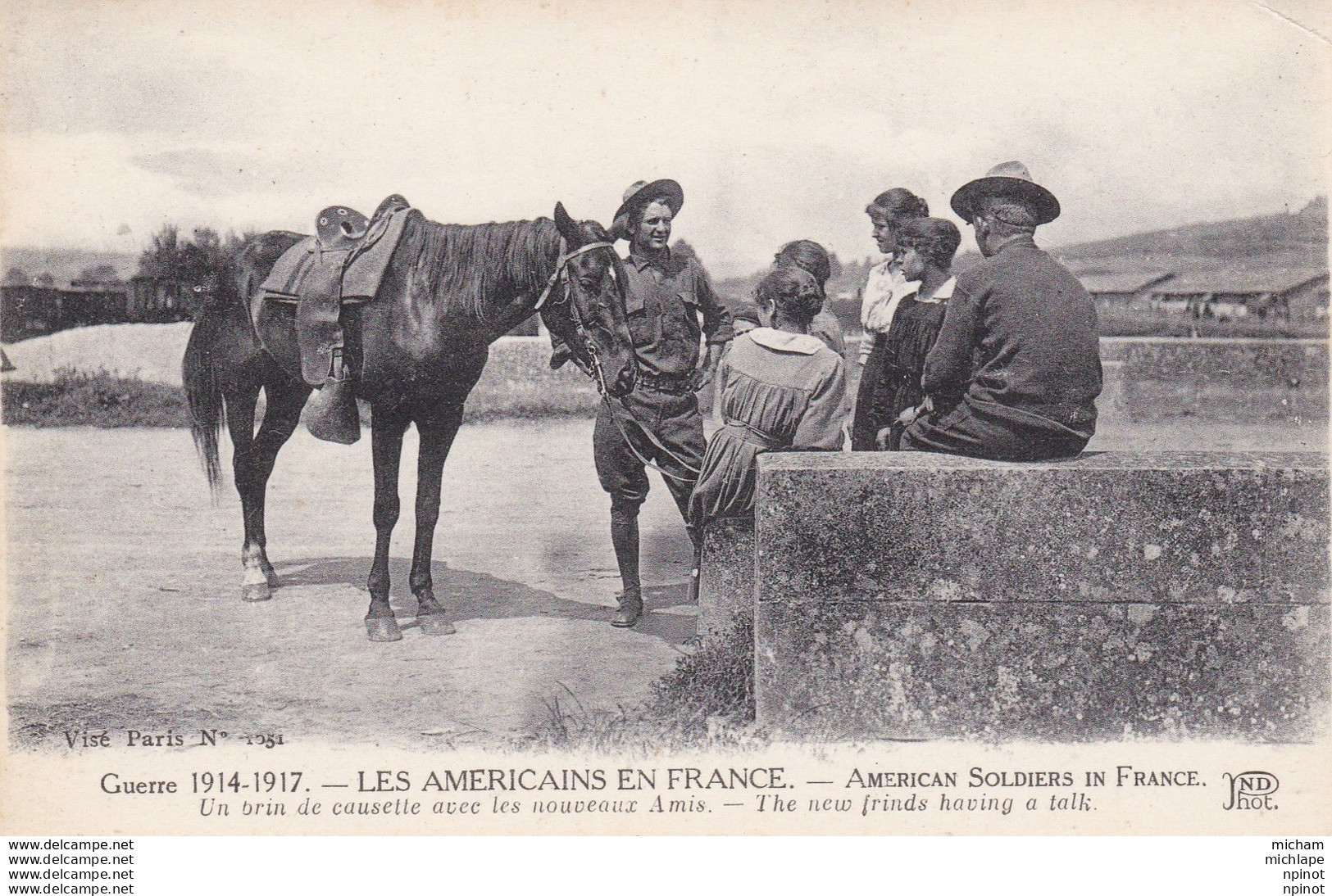 Carte Postale 14/18 Les Americains  En France N° 1051 -  Un Brin De Causette - 1914-18