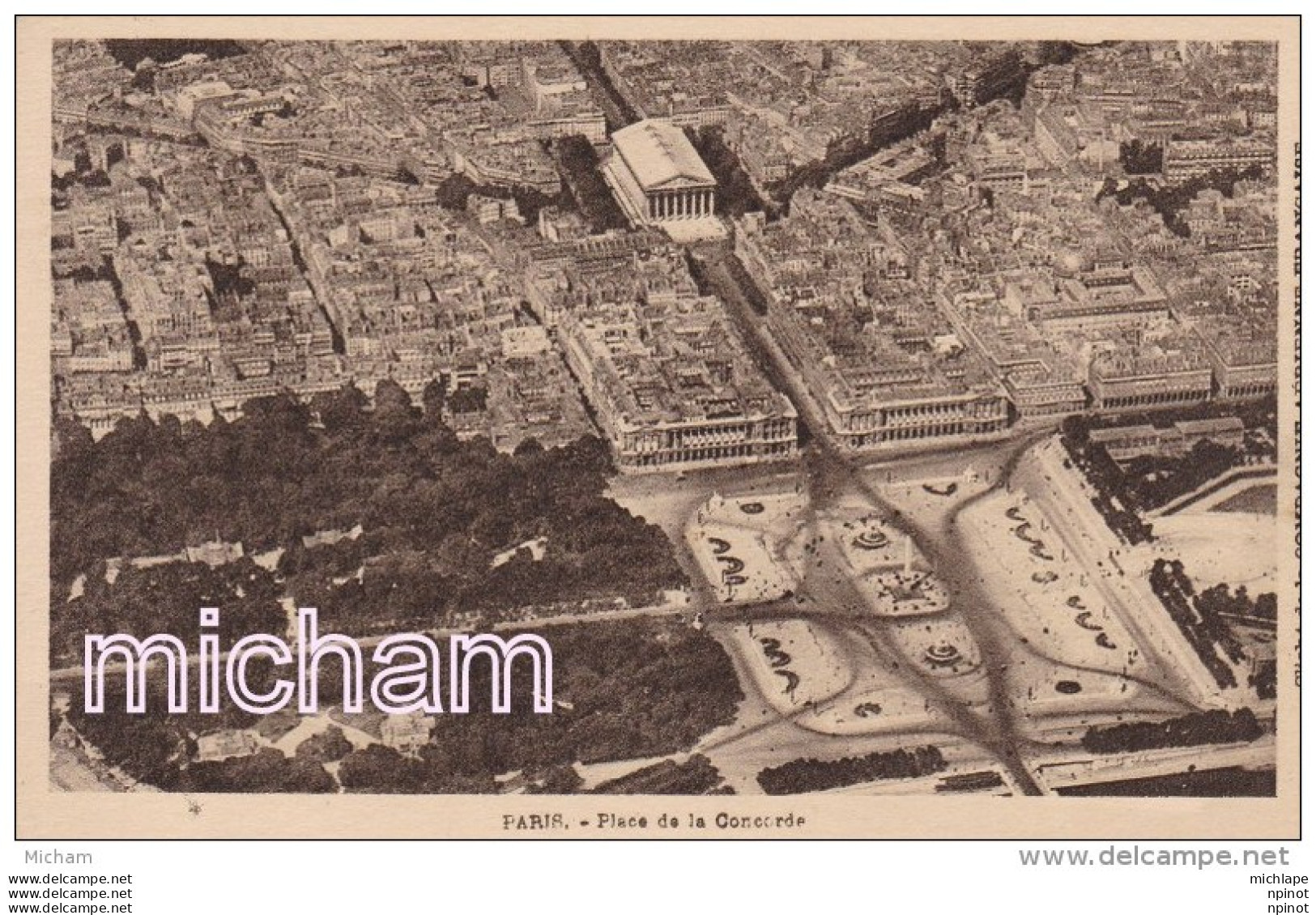 CPA 75  PARIS  8 Em   VUE  AERIENNE  PLACE  DE LA  CONCORDE      TB ETAT - Distretto: 08