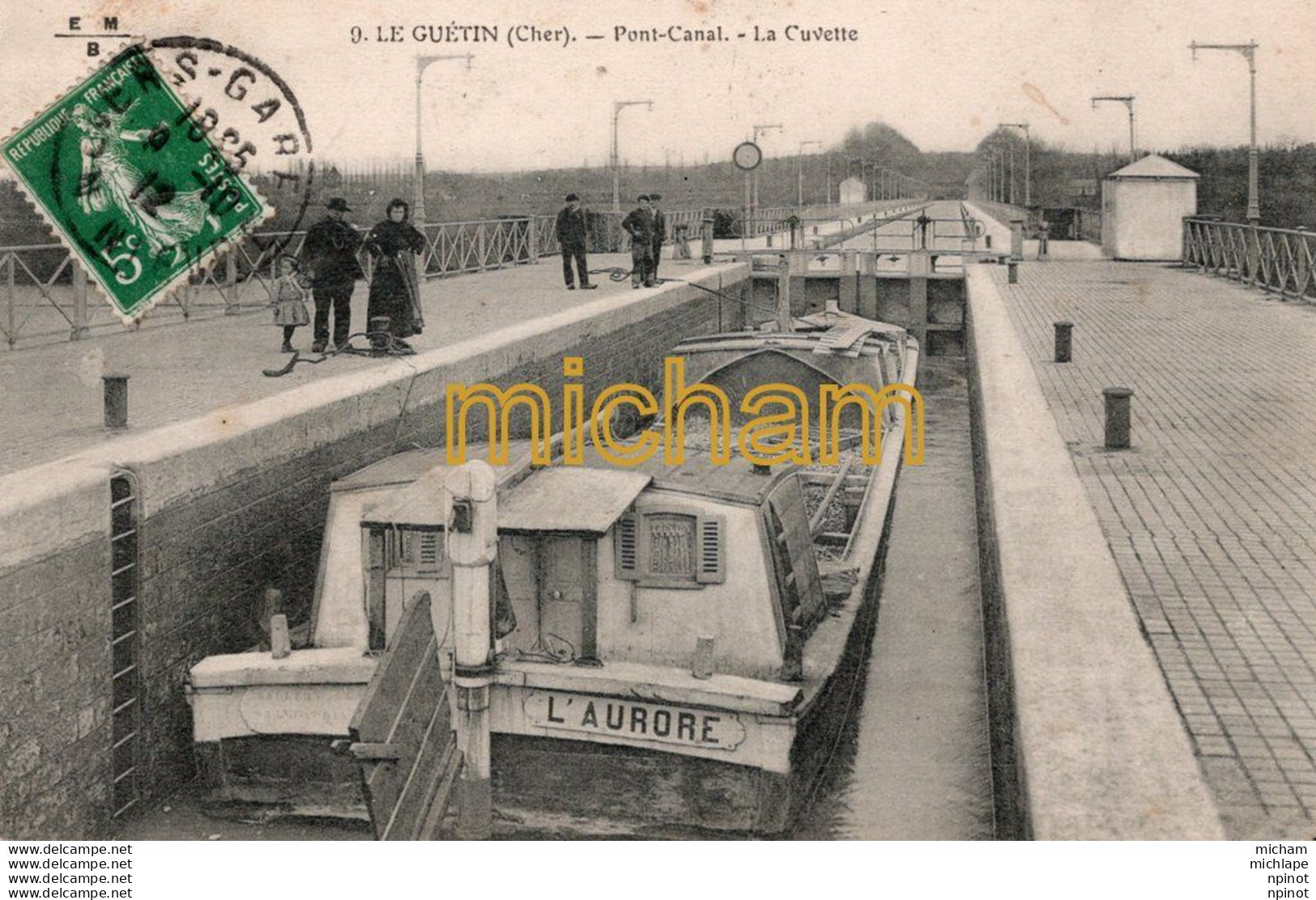 C P A  - 18  - LE GUETIN - Pont - Canal - La  Cuvette  - écluse - - Other & Unclassified