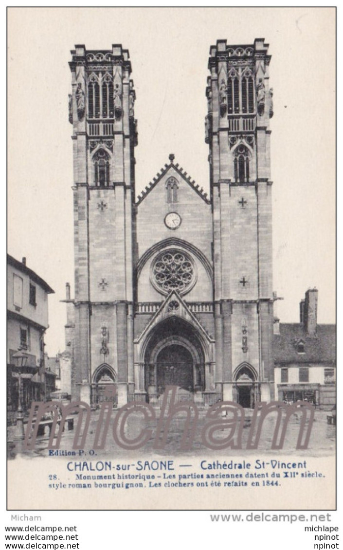 CPA  71 CHALON SUR SAONE   CATHEDRALE  ST VINCENT TB ETAT - Chalon Sur Saone