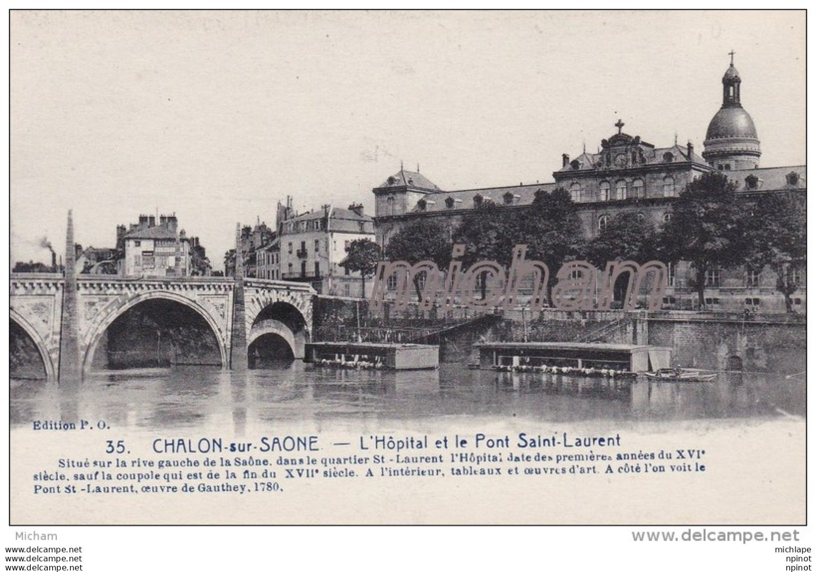 CPA  71 CHALON SUR SAONE HOPITAL ET PONT ST LAURENT    TB ETAT - Chalon Sur Saone