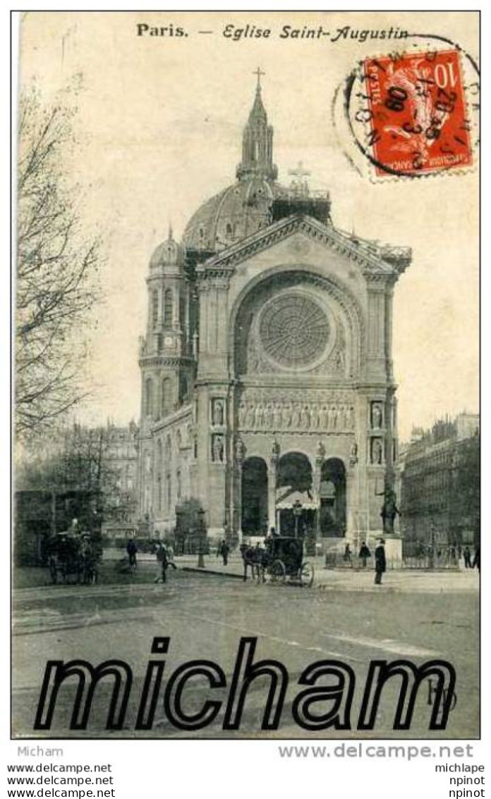 CPA 75   8em     EGLISE ST AUGUSTIN     PARFAIT ETAT - Arrondissement: 01