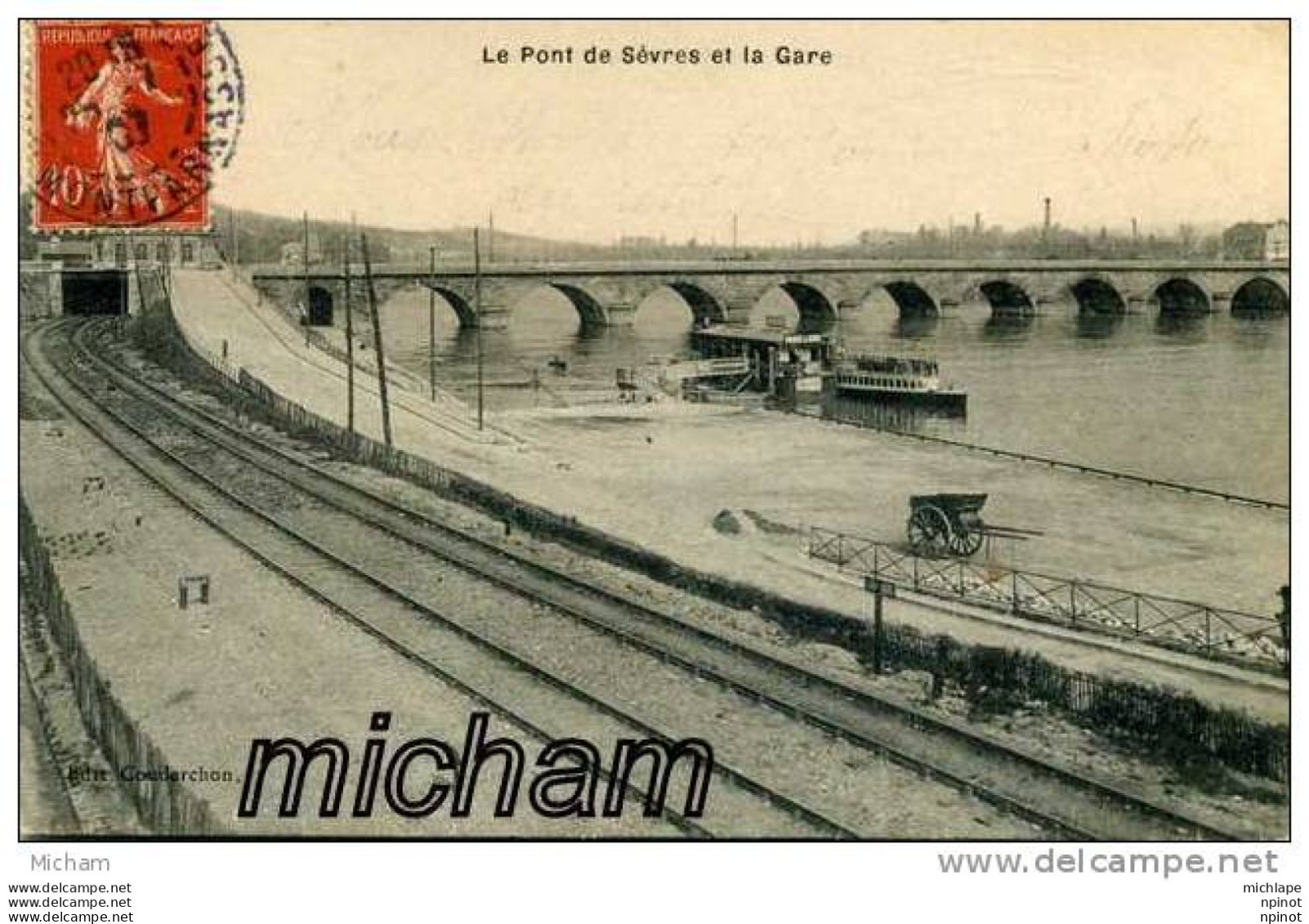 CPA 75   13em   LE PONT DE SEVRES  ET LA GARE   PARFAIT ETAT - Distretto: 01