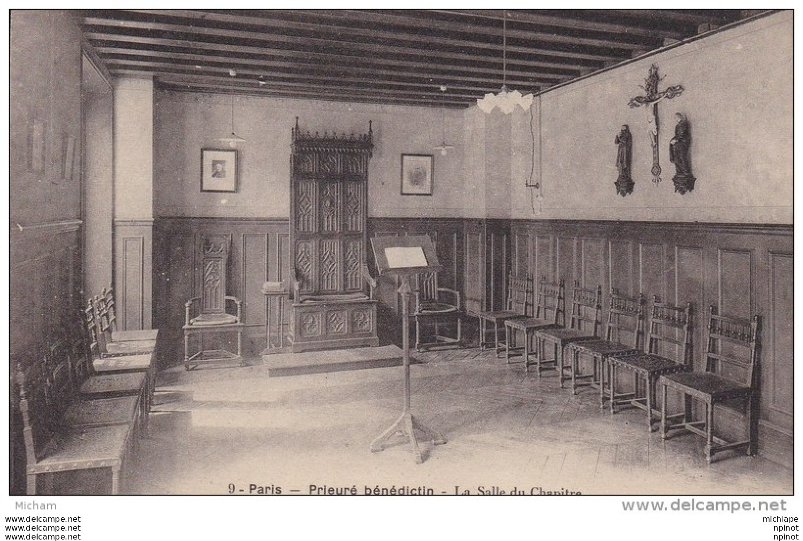 CPA    75 PARIS  3em   P¨RIEURE    BENEDICTIN SALLE DU CHAPITRE TB ETAT - District 03