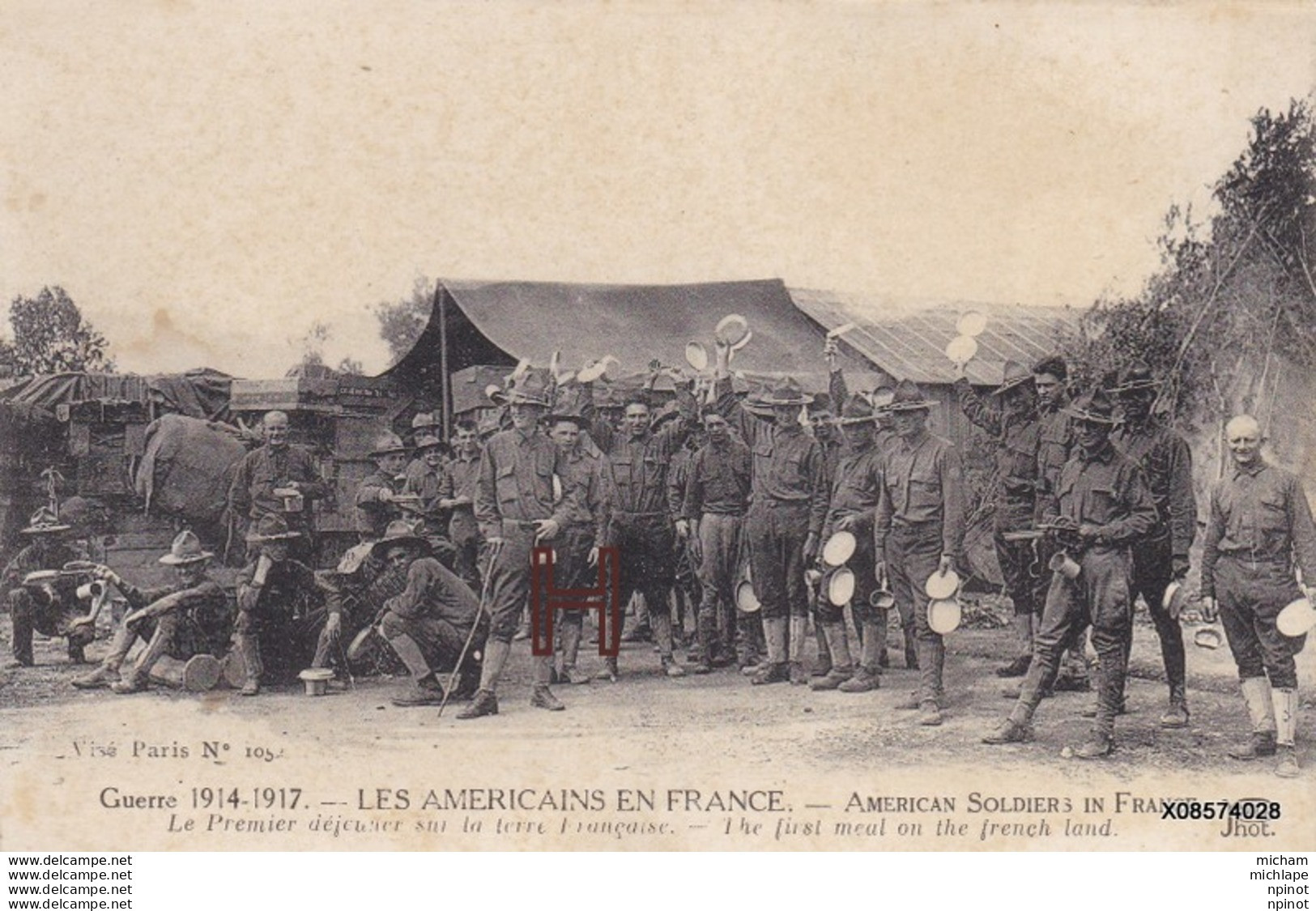 CPA Les Americains En France  Premier Déjeuner    Tres Bon Etat - Guerre 1914-18