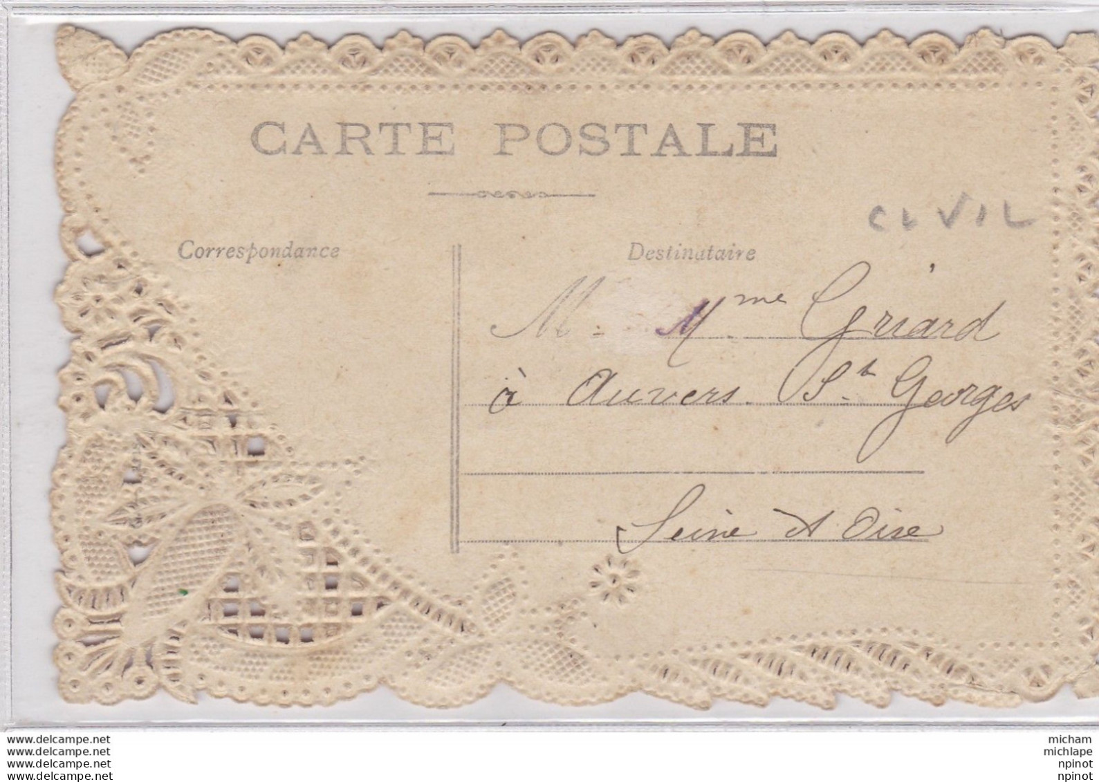 CPA   Theme  Fetes  Carte  Dentelée - Autres & Non Classés