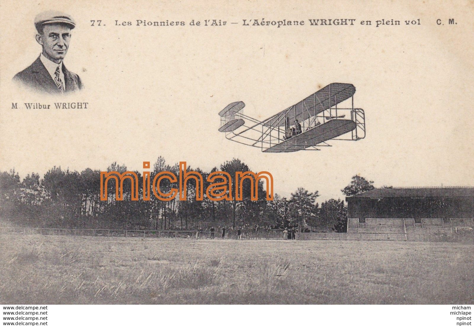 CPA  Theme  Transport  -  Aeroplane Wright - 1914-1918: 1ste Wereldoorlog