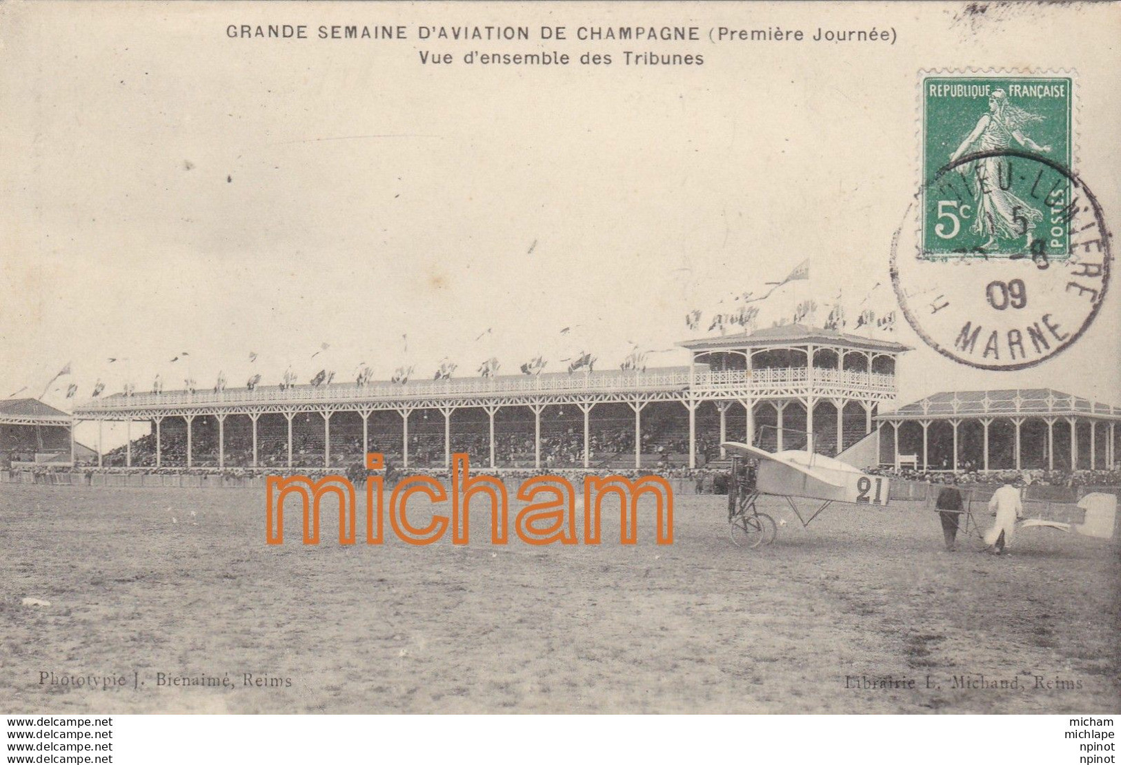 CPA  Theme  Transport  -grande  Semaine  D'aviation De Champagne  Vue  D'ensemble  Des  Tribunes - 1914-1918: 1st War