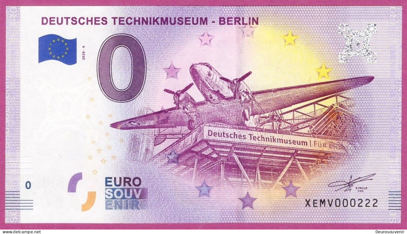 0-Euro XEMV 04 2020 # 222 ! DEUTSCHES TECHNIKMUSEUM - BERLIN - TRANSPORTFLUGZEUG - Privéproeven