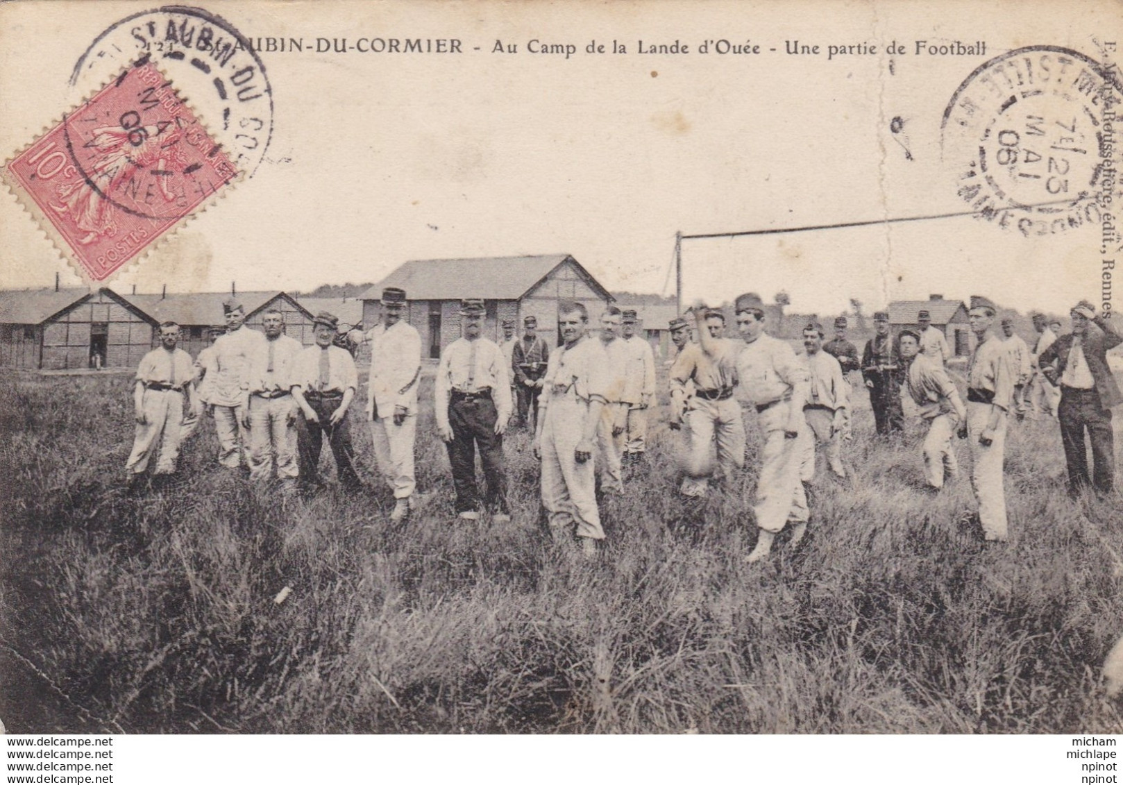CPA  35 Saint Aubin Du Cormier Au Camp De La Lande  D'ouée Une Partie De Football - Other & Unclassified