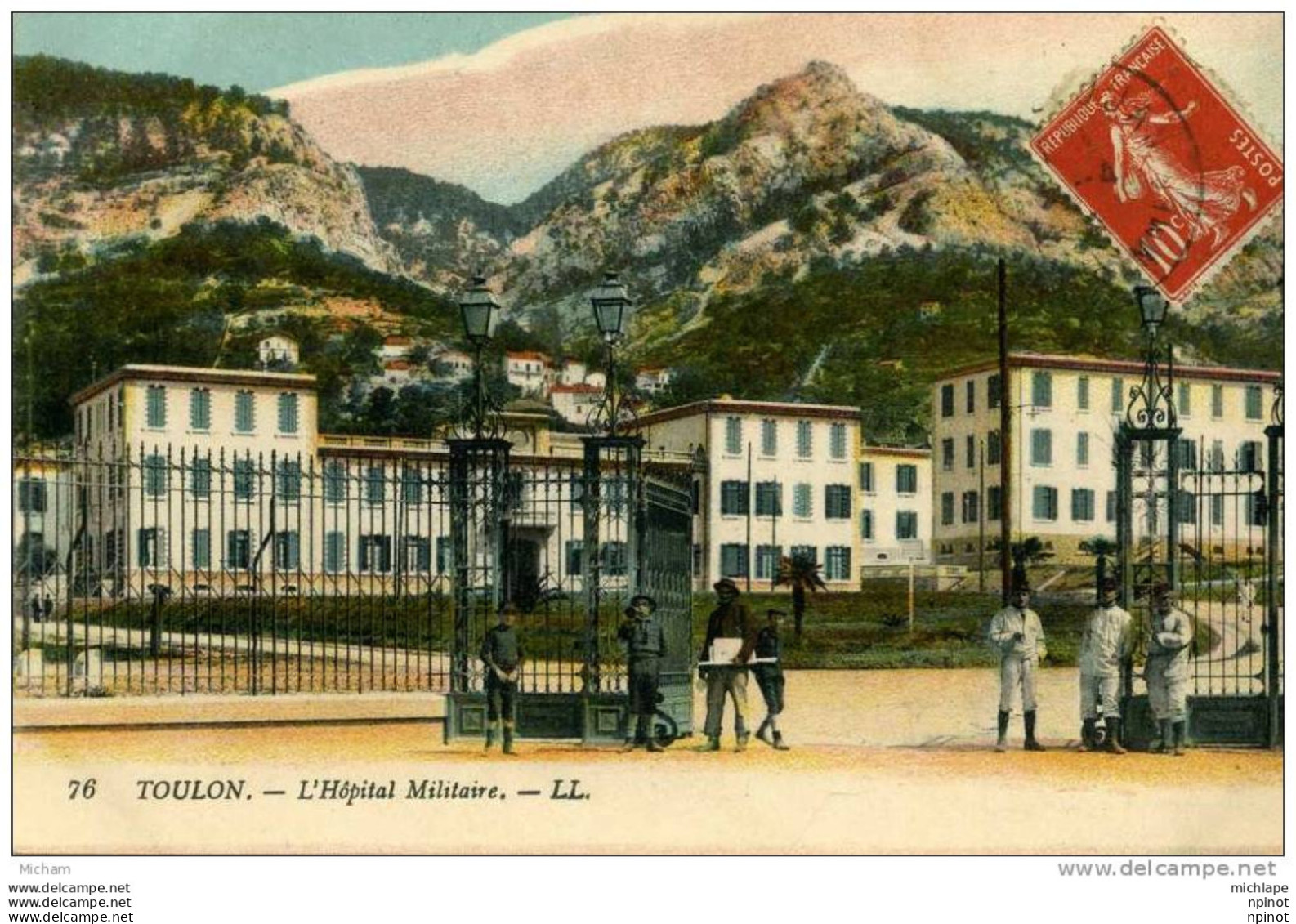 CPA 83  TOULON L'HOPITAL MILITAIRE  ANIMATION COULEURS  PARFAIT ETAT - Toulon