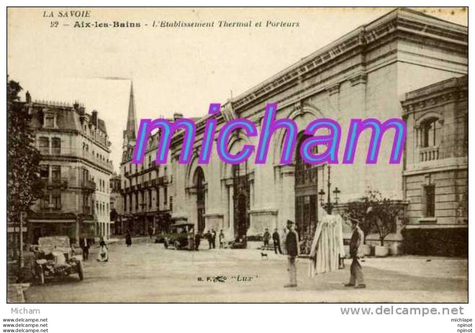 CPA 73   AIX LES BAINS  ETS THERMAL ET PORTEURS  TB ETAT - Aix Les Bains