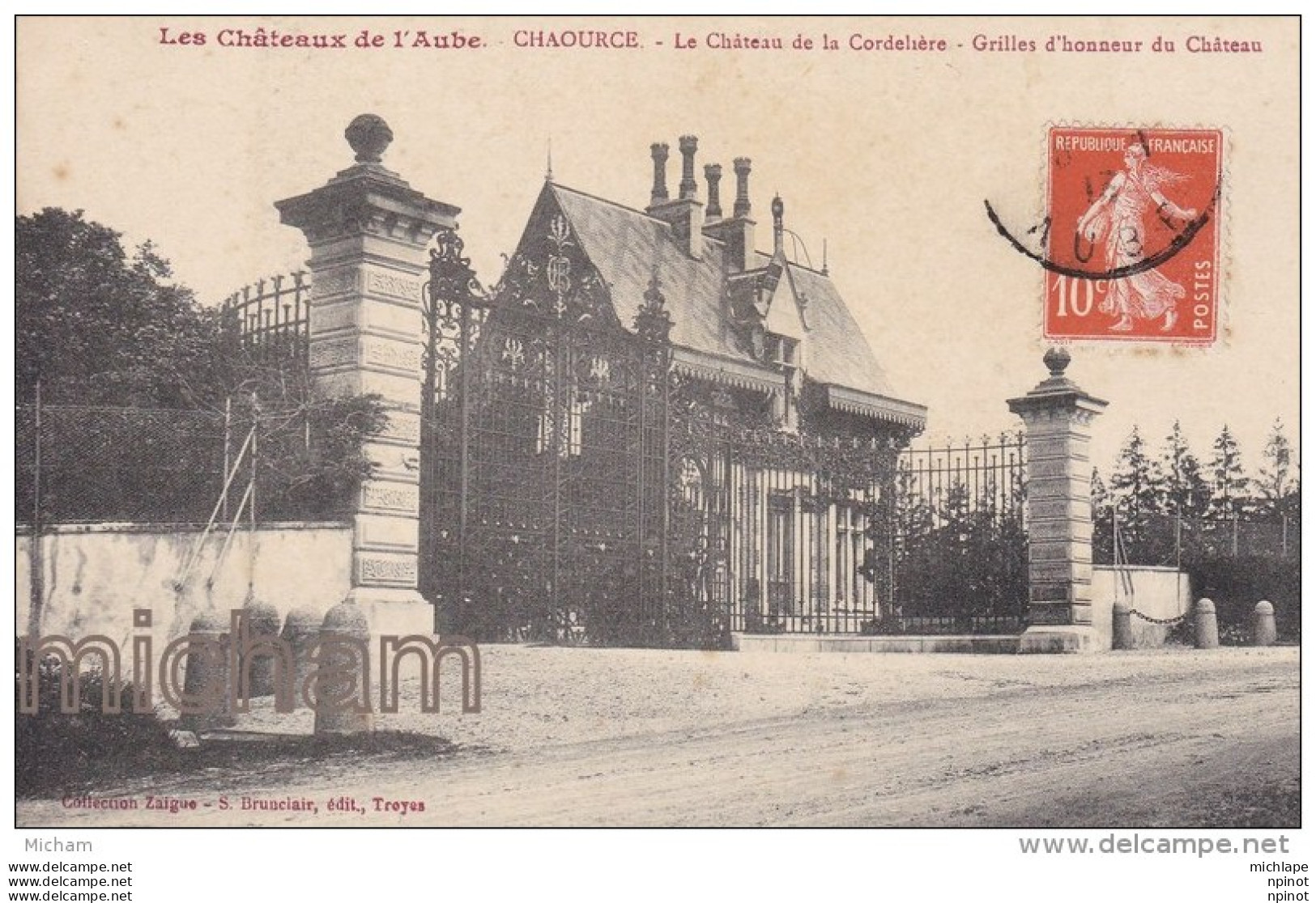 CPA  10   CHAOURCE   CHATEAU DE  LA  CORDELIERE  GRILLES D'HONNEUR TB ETAT - Chaource