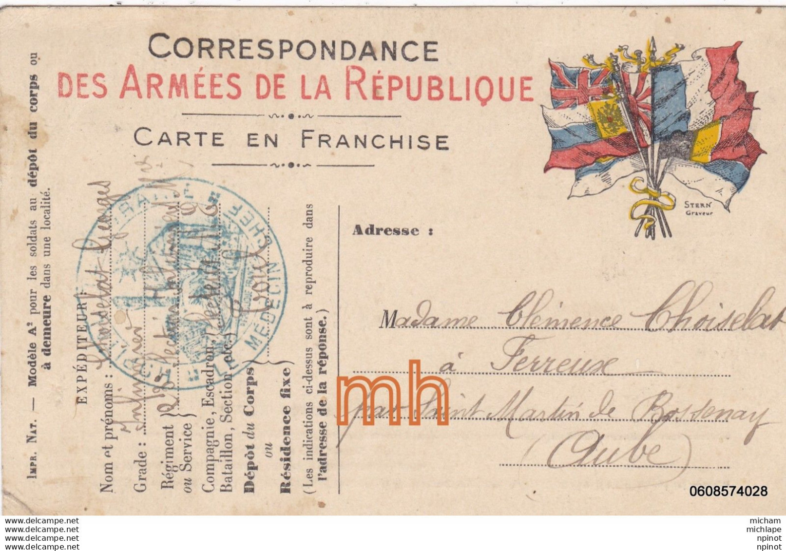 C P A Theme   MILITARIA -   14/18 Correspondance  Militaire - Guerre 1914-18