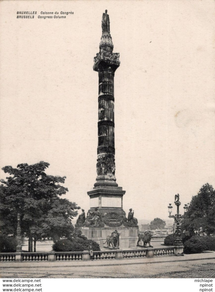 C P A  - BELGIQUE  - BRUXELLES - Colonne Du Congres Carte Double - Other & Unclassified