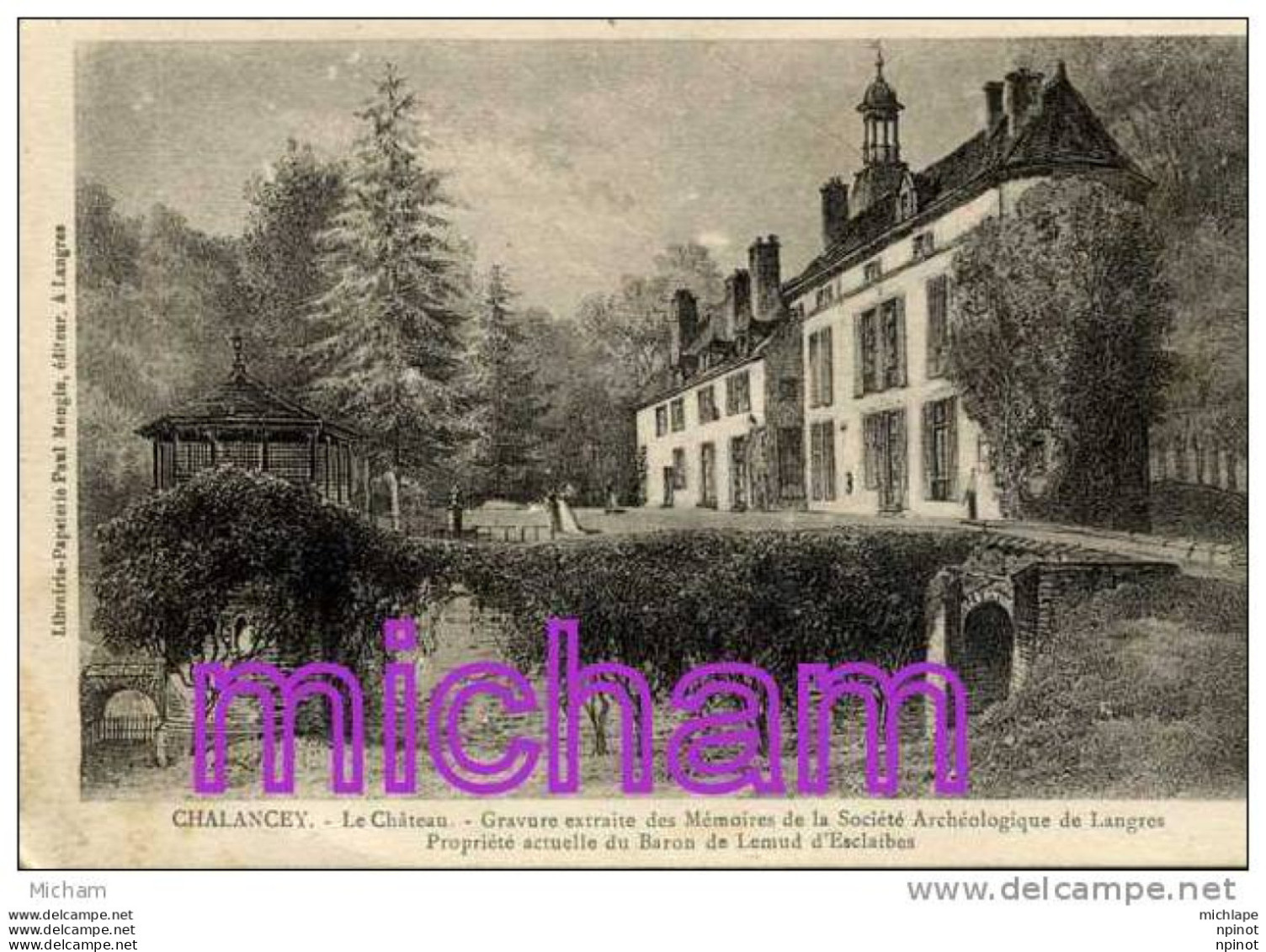 CPA 52   CHALANCEY LE CHATEAU    TB ETAT - Sonstige & Ohne Zuordnung