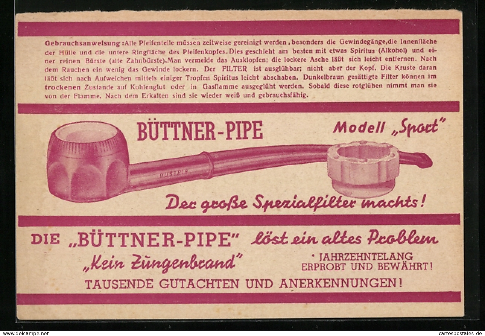 AK Wien, Büttner-Pipe Modell Sport, Tabakpfeife, Scheffelstrasse 29  - Cultivation