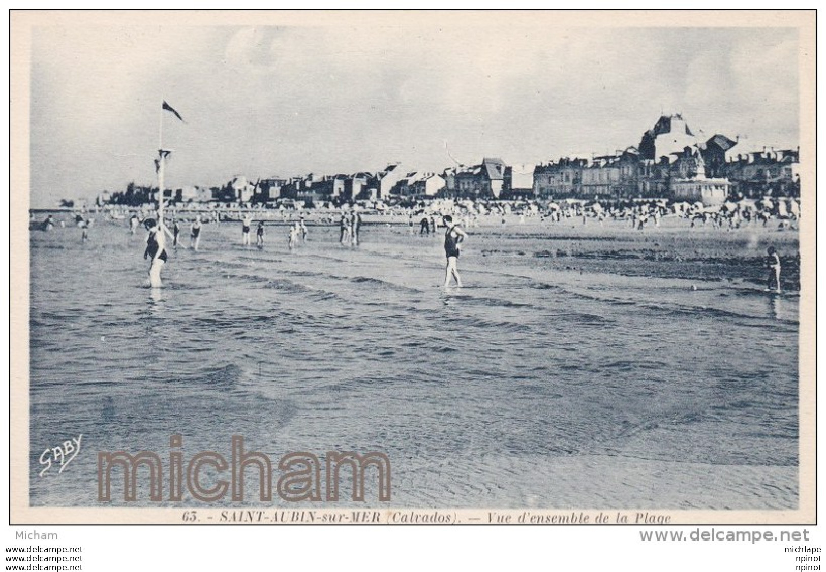 CPA  14  ST  AUBIN     VUE  D'ENSEMBLE  DE LA  PLAGE  TB ETAT - Saint Aubin