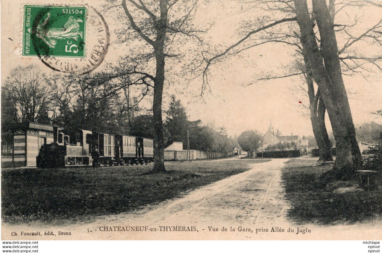 CPA -  28 -    CHATEAUNEUF  EN  THYMERAIS  -   Vue De La Gare  Prise Allée Du Jaglu  - Tain - Châteauneuf