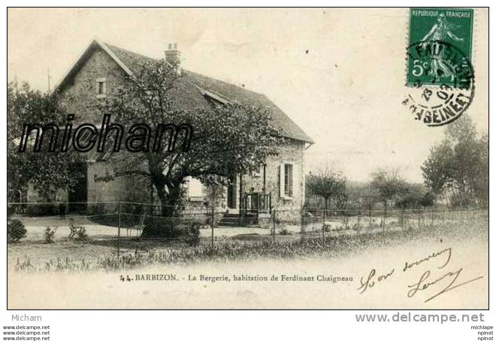 CPA 77  BARBIZON   LA BERGERIE  HABITATION DE FERDINANT  CHAIGNEAU     PARFAIT ETAT - Barbizon