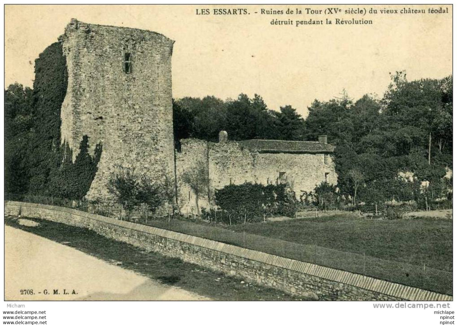 CPA  85 LES ESSARTS RUINES DE LA TOUR PARFAIT ETAT - Les Essarts