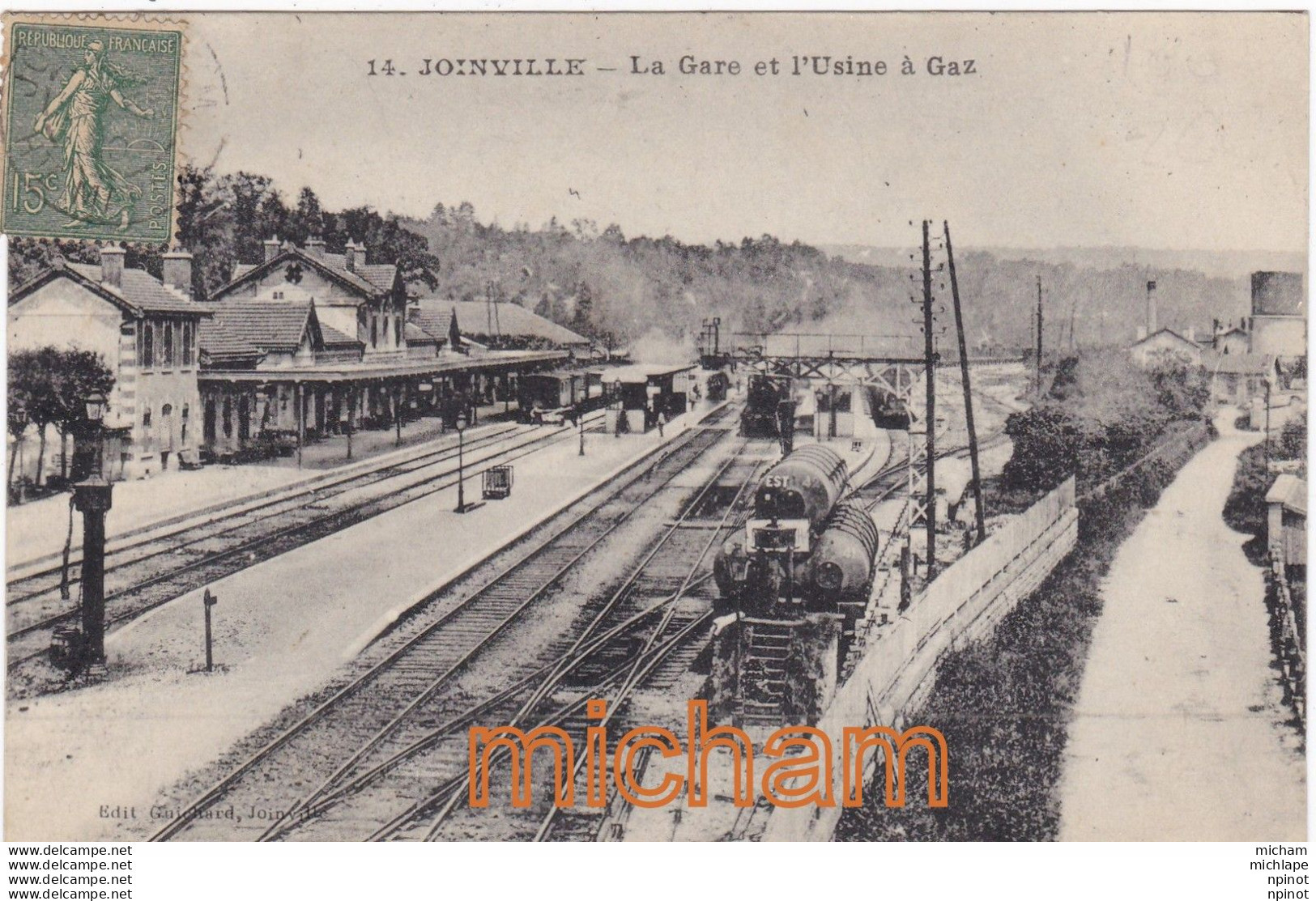 CPA 52     JOINVILLE  La Gare  Et L'usine  A Gaz  - Trains - Joinville