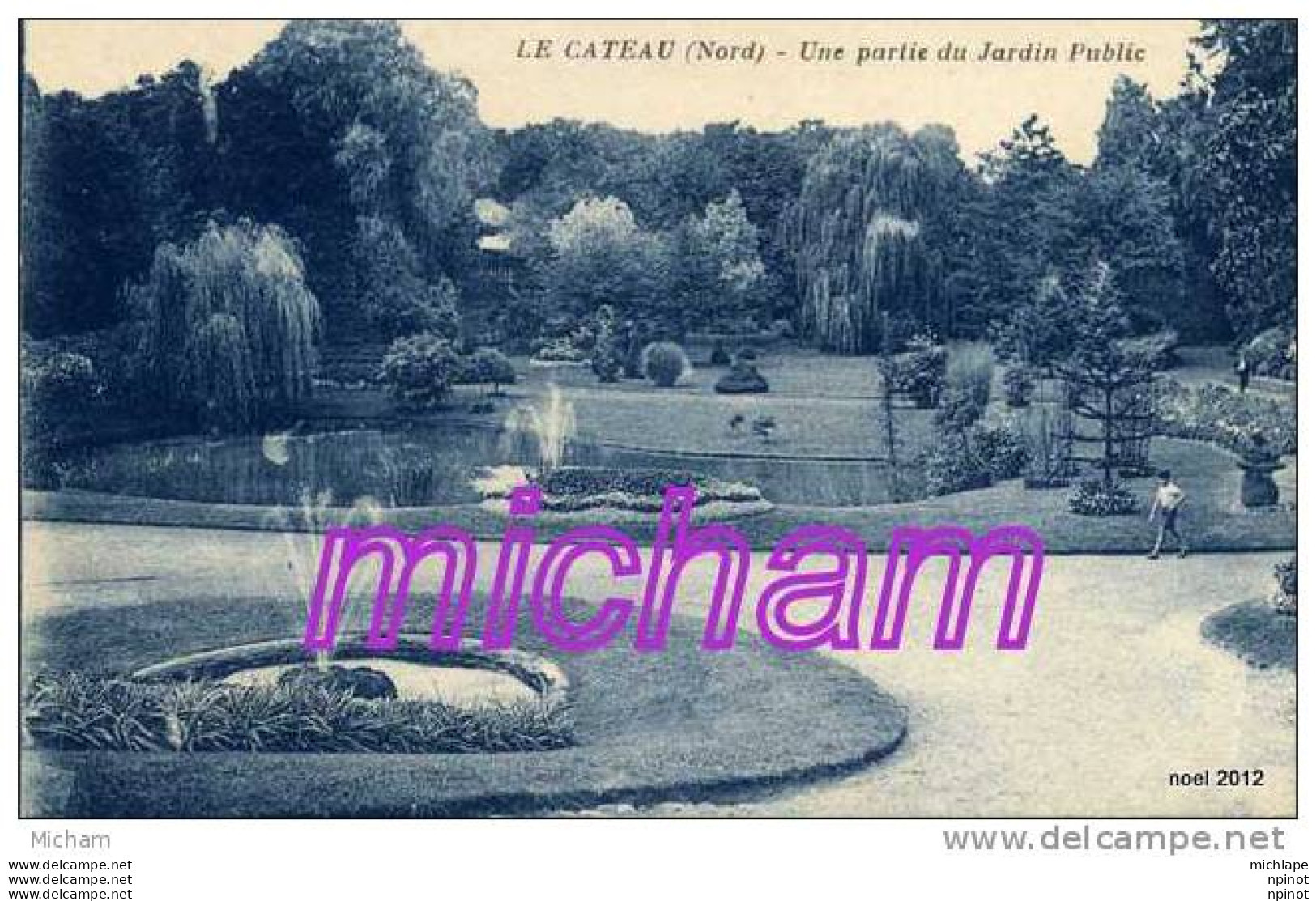 CPA  59    LE CATEAU  JARDIN PUBLIC  PARFAIT ETAT - Le Cateau