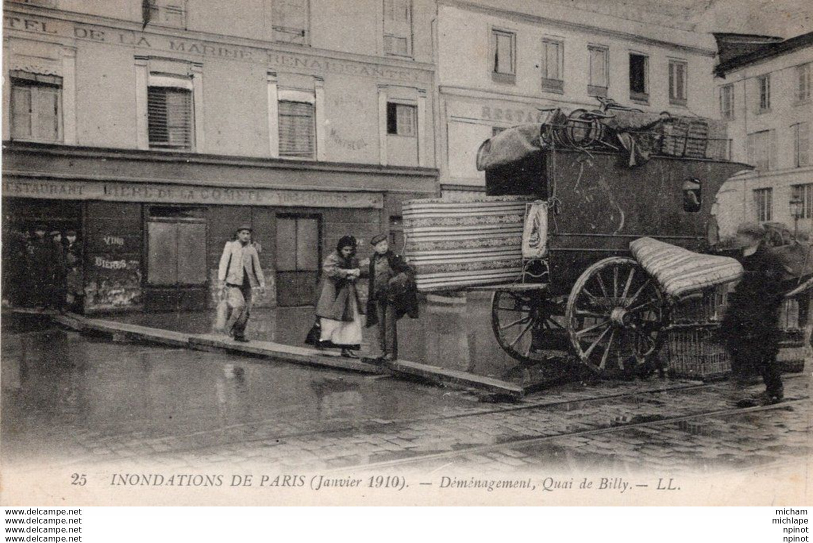 CPA - 75 - PARIS  -  16 Em -     Inondations De Paris 1910 Déménagement Quai De Billy - Paris Flood, 1910