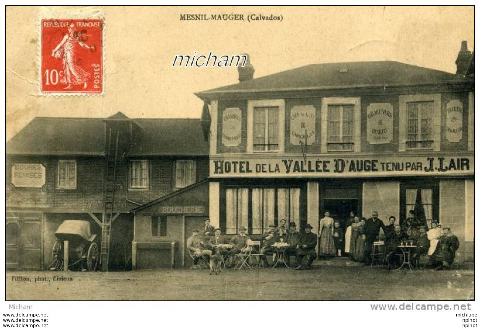 CPA  14    MESNIL MAUGER  HOTEL DE LA VALLEE D'AUGE  TRES BELLE ANIMATION - Autres & Non Classés