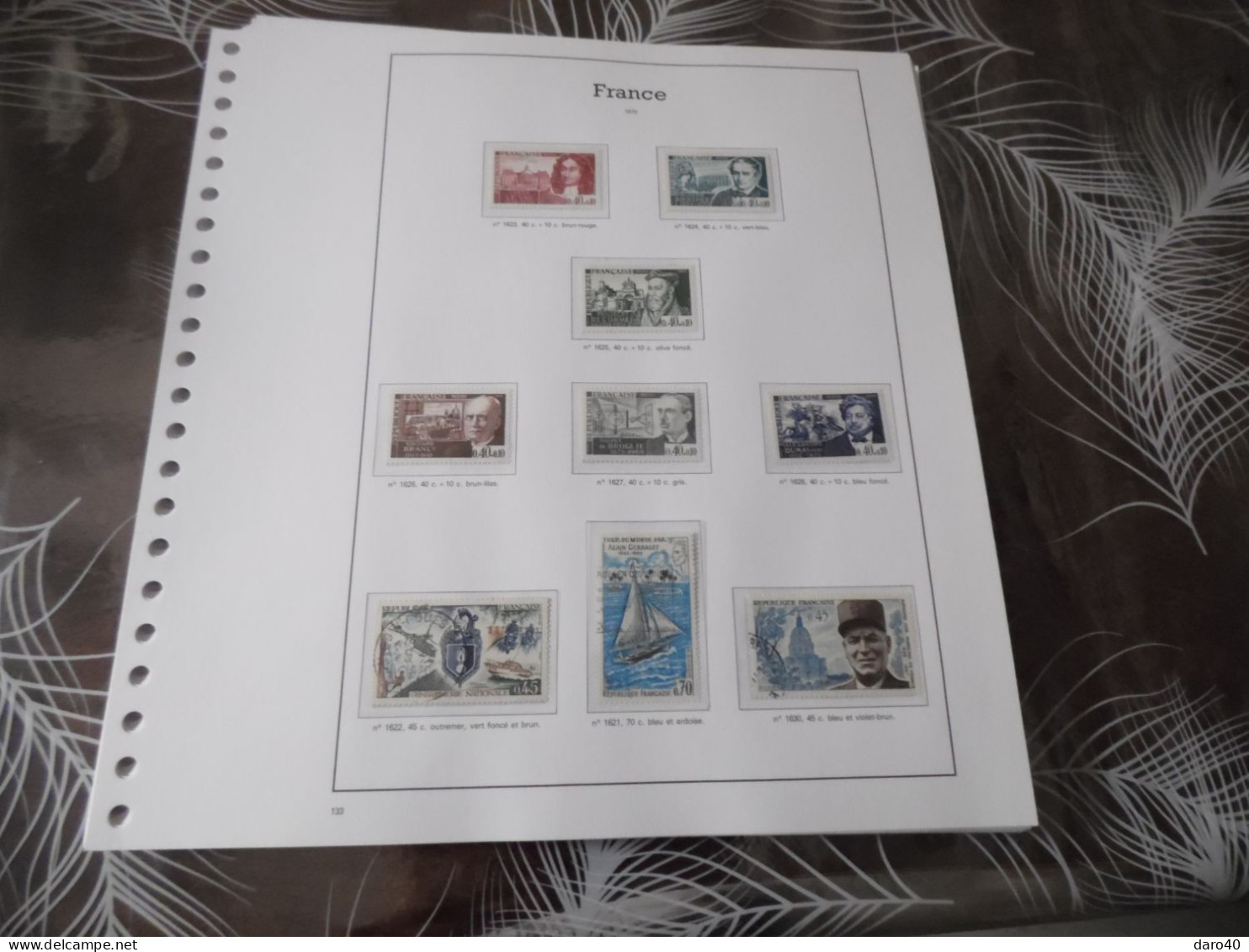 Sur Des Feuilles Yvert Et Tellier Timbres France Neuf Et Obl De 1970 à 1978 Et De 1991 à 1994 Sous Pochette Transparente - Collections (with Albums)