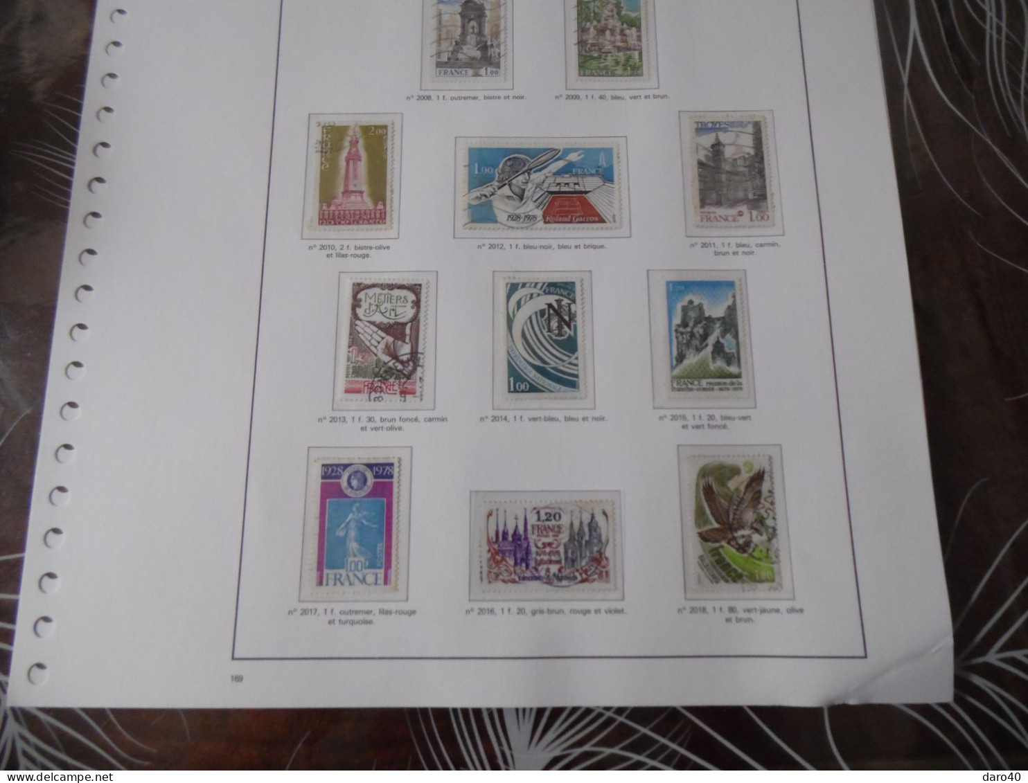 Sur des feuilles yvert et tellier timbres France neuf et obl de 1970 à 1978 et de 1991 à 1994 sous pochette transparente