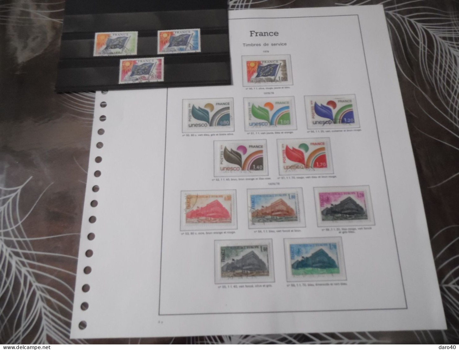 Sur des feuilles yvert et tellier timbres France neuf et obl de 1970 à 1978 et de 1991 à 1994 sous pochette transparente