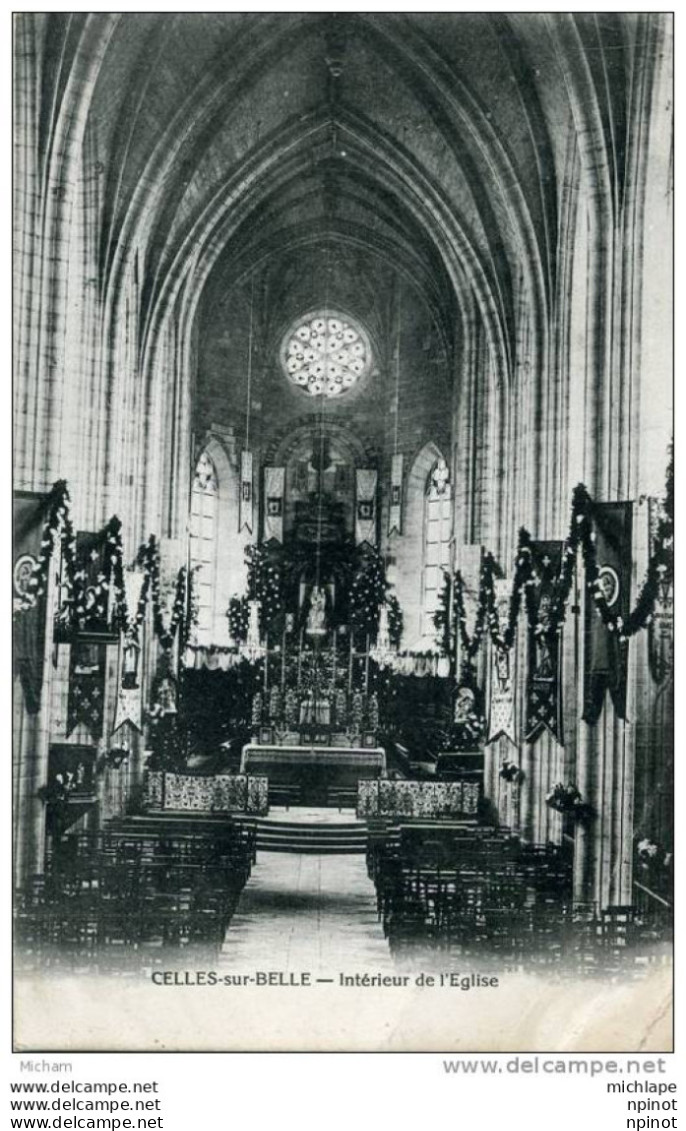 CPA  79    CELLE SUR BELLE  INTERIEUR DE L'EGLISE - Celles-sur-Belle