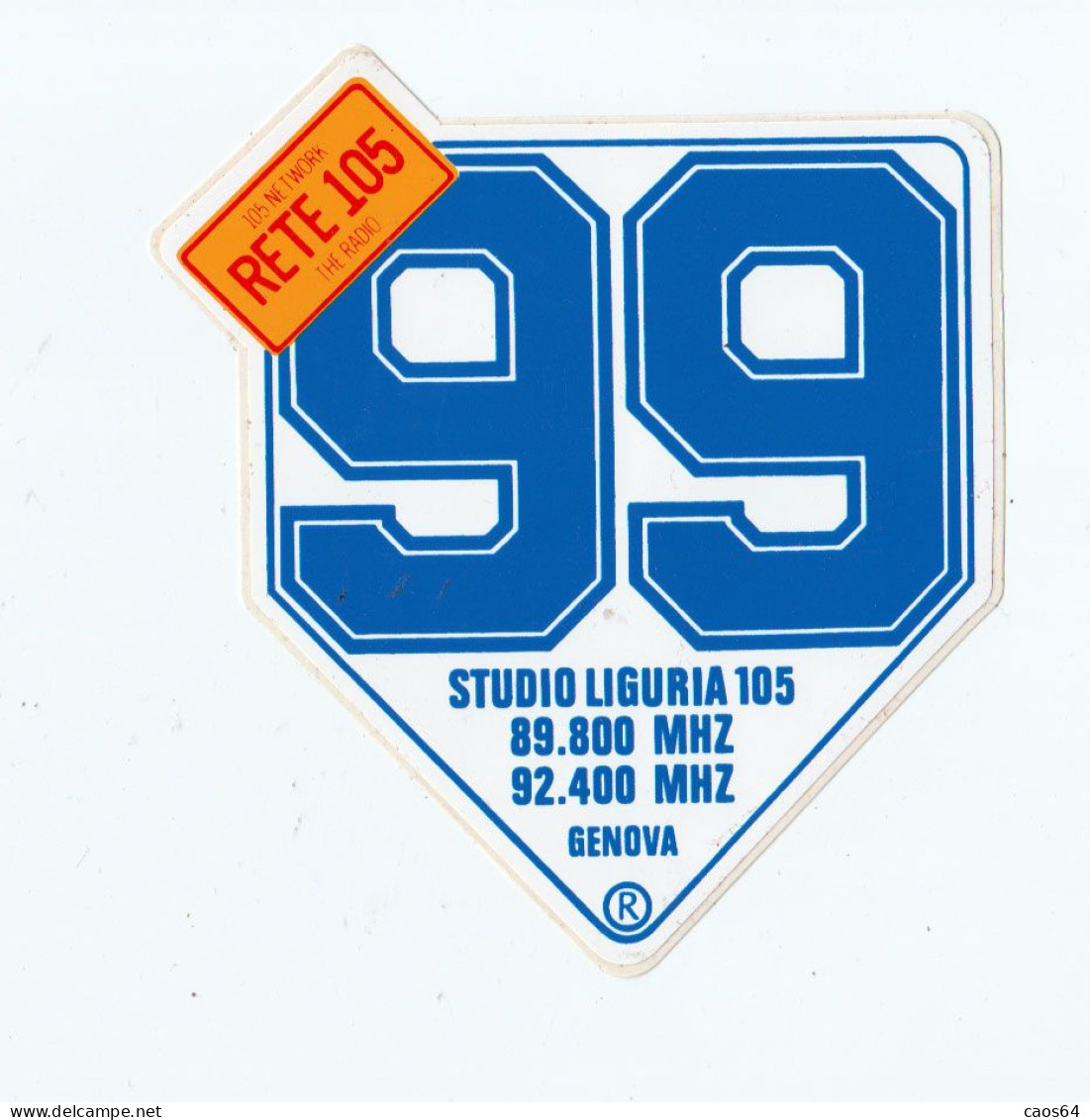 Rete 105 - 99 Studio Liguria 105 Ge 13,5 X 12  ADESIVO STICKER  NEW ORIGINAL - Autocollants