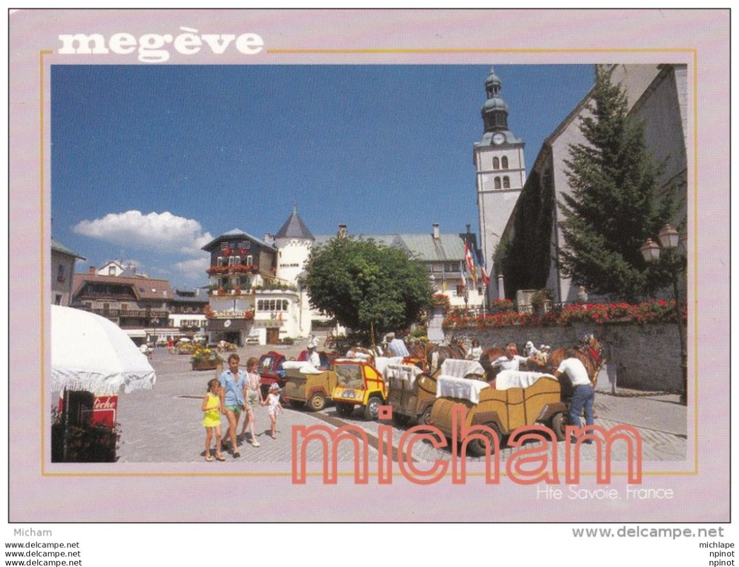 CPM    74  MEGEVE  PLACE  DE L'EGLISE  TB ETAT - Megève