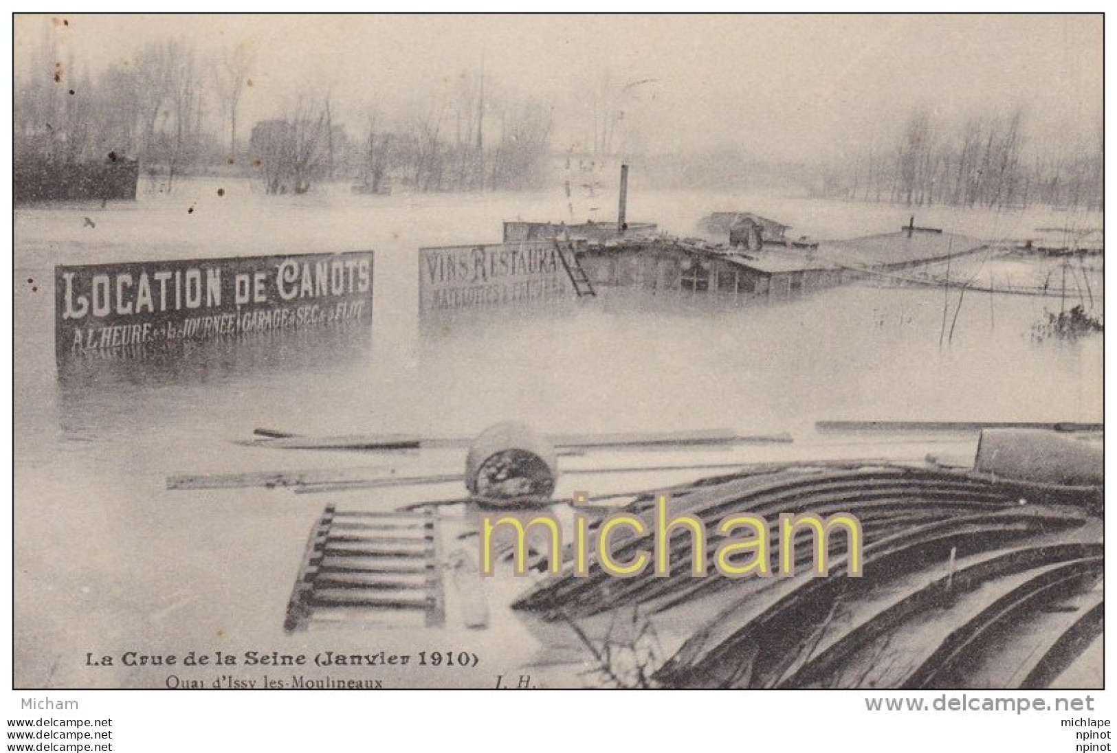 CPA    75 PARIS    CRUE  DE 1910   QUAI D'ISSY LES MOULINEAUX  TB ETAT - Überschwemmung 1910